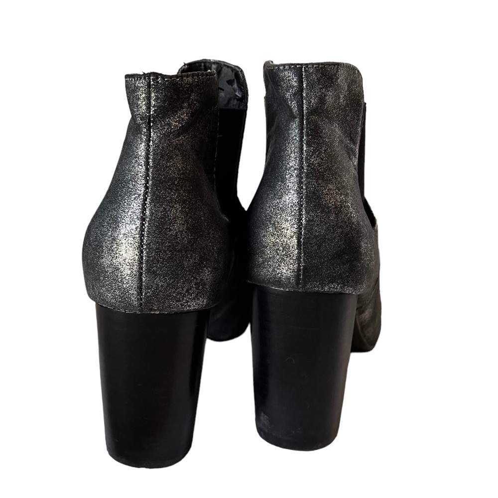 Kaari Blue Womens Ankle Booties Metallic Pewter Open Toe Cutout Block Heel 8.5 - Picture 5 of 8